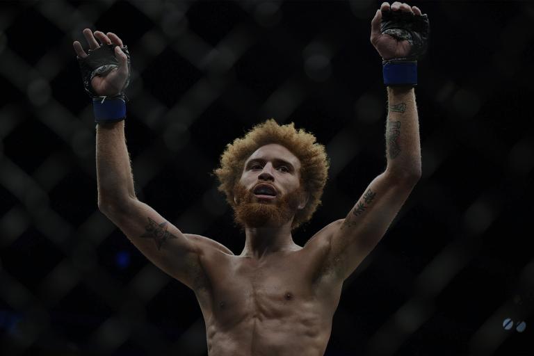 DENVER, CO - NOVEMBER 10: Luis Pena reacts after going all three rounds against Michael Trizano in their lightweight bout during the UFC Fight Night event inside Pepsi Center on November 10, 2018 in Denver, Colorado. (Photo by Chris Unger/Zuffa LLC/Zuffa LLC via Getty Images)