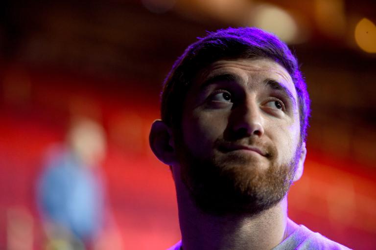 HOUSTON, TX - OCTOBER 02: Ruslan Magomedov of Russia waits backstage during the UFC 192 weigh-in at the Toyota Center on October 2, 2015 in Houston, Texas. (Photo by Mike Roach/Zuffa LLC/Zuffa LLC via Getty Images)