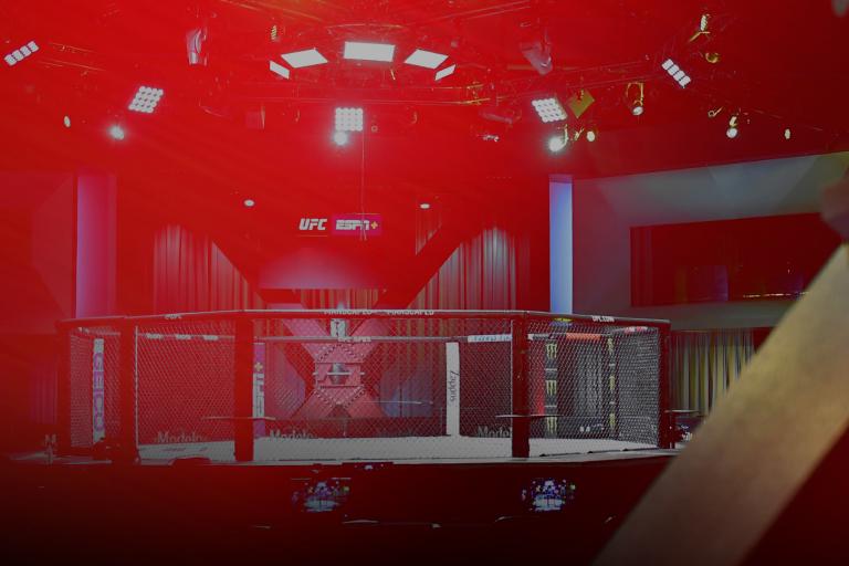 A general view of the Octagon prior to the UFC Fight Night event at UFC APEX on February 20, 2021 in Las Vegas, Nevada. (Photo by Chris Unger/Zuffa LLC)