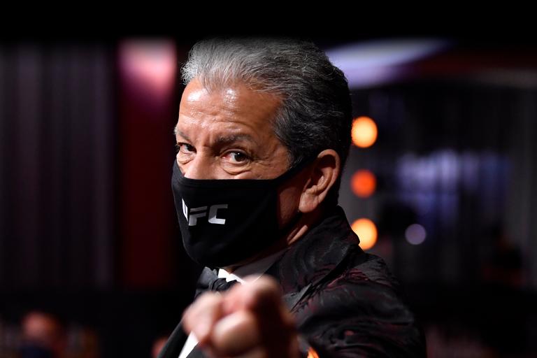 Octagon announcer Bruce Buffer is seen in attendance during the UFC 250 event at UFC APEX on June 06, 2020 in Las Vegas, Nevada. (Photo by Jeff Bottari/Zuffa LLC)
