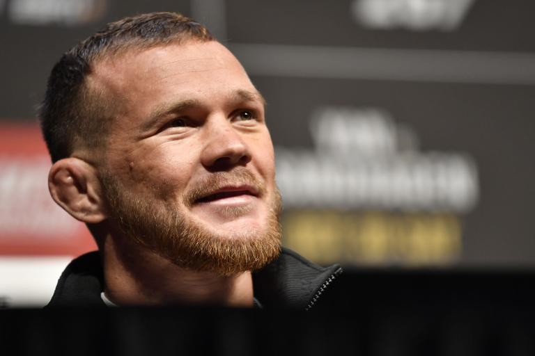 Petr Yan of Russia interacts with media during the UFC 267 press conference at Etihad Arena on October 28, 2021 in Abu Dhabi, United Arab Emirates. (Photo by Mike Roach/Zuffa LLC)