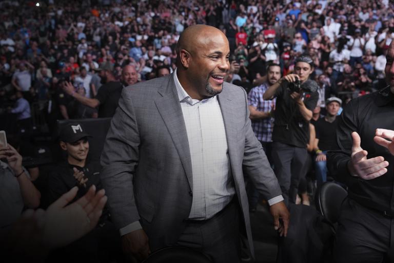 Daniel Cormier learns he is being inducted into the UFC Hall of Fame at UFC 274 (Photo by Chris Unger/Zuffa LLC)