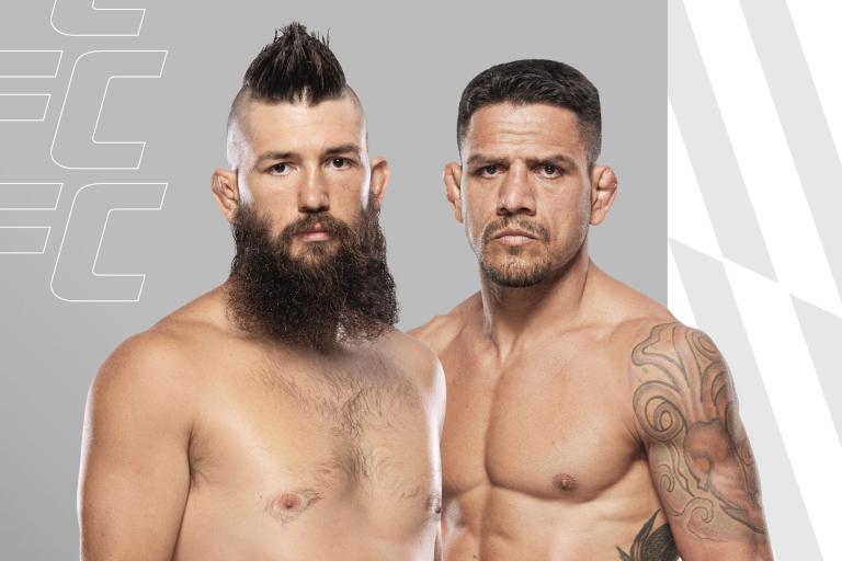 Card com as imagens de Bryan Barberena e Rafael dos Anjos (Divulgação)