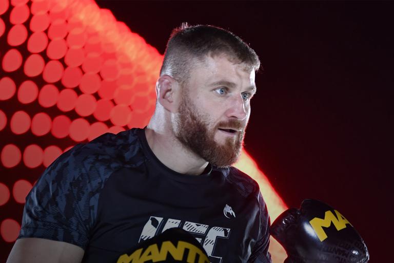 Jan Blachowicz of Poland holds an open training session for fans and media during UFC 267 open workouts