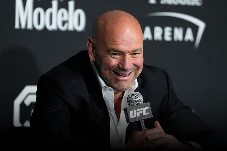 UFC president Dana White speaks with media after the UFC 290 event at T-Mobile Arena on July 08, 2023 in Las Vegas, Nevada. (Photo by Jeff Bottari/Zuffa LLC)