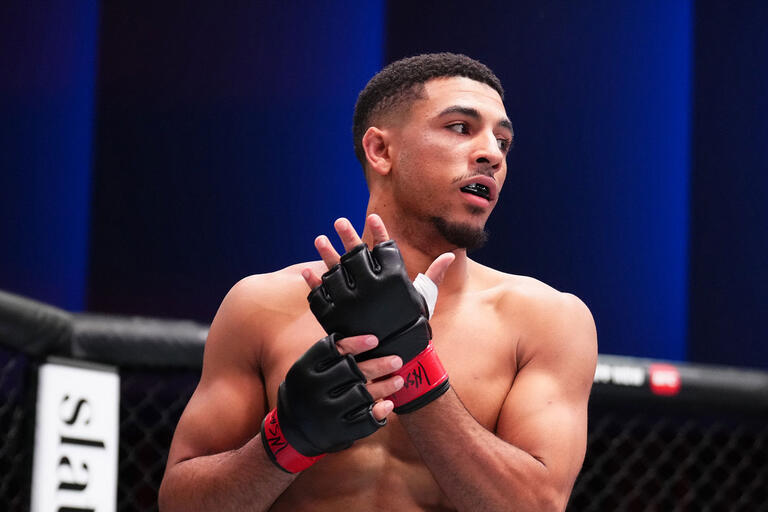 Marquel Mederos prepares to face Issa Isakov of Russia in a lightweight fight during Dana White's Contender Series season seven, week ten at UFC APEX on October 10, 2023 in Las Vegas, Nevada. (Photo by Chris Unger/Zuffa LLC)