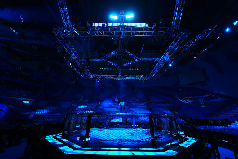A general view of the Octagon prior to the UFC 284 event at RAC Arena on February 12, 2023 in Perth, Australia. (Photo by Chris Unger/Zuffa LLC)