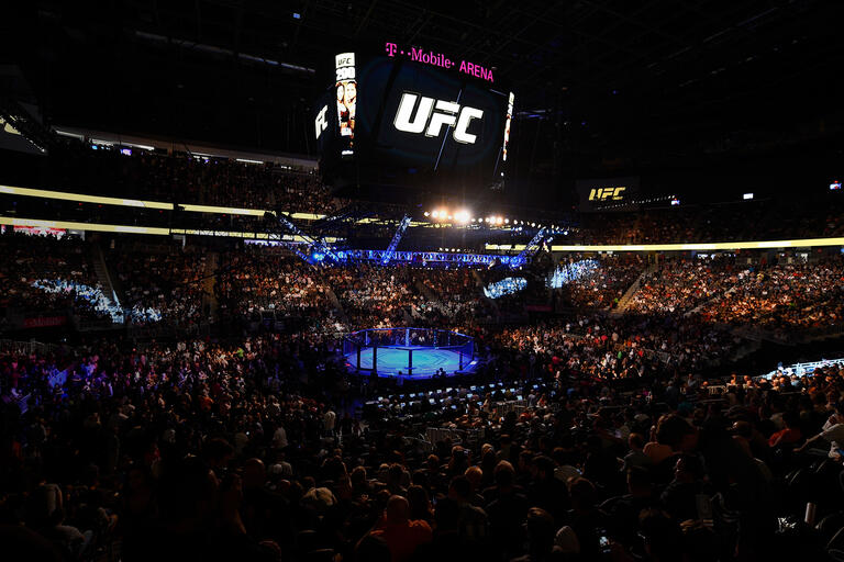 A general view of the Octagon during the UFC 200 event on July 9, 2016 at T-Mobile Arena in Las Vegas, Nevada. (Photo by Jeff Bottari/Zuffa LLC)