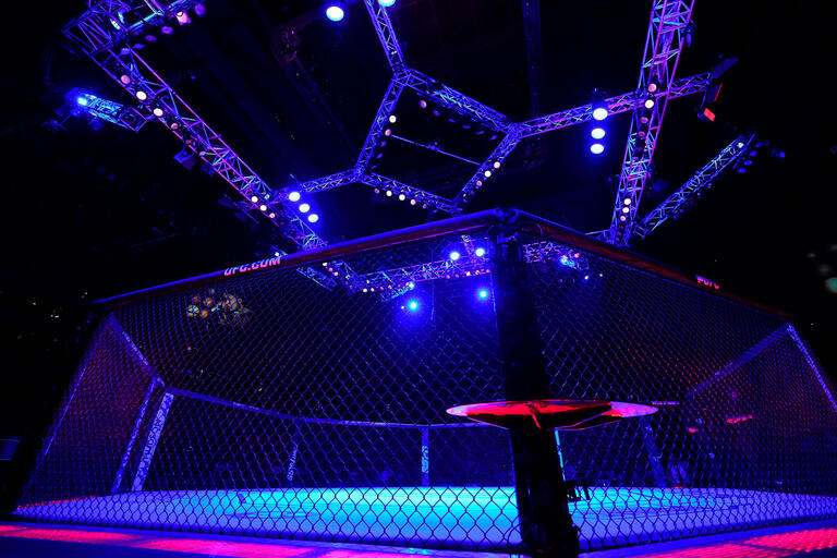 A general view of the Octagon during the UFC 284 event at RAC Arena on February 12, 2023 in Perth, Australia. (Photo by Chris Unger/Zuffa LLC)