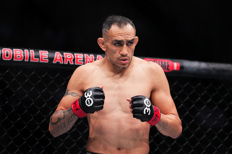 Tony Ferguson enters the Octagon in a lightweight fight during the UFC 296 event at T-Mobile Arena on December 16, 2023 in Las Vegas, Nevada. (Photo by Chris Unger/Zuffa LLC)