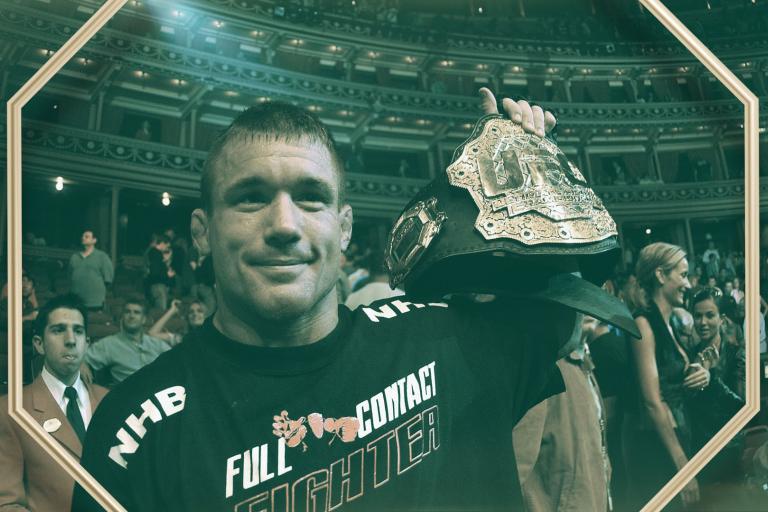 Matt Hughes of the USA and current Welterweight Champion celebrates his win over Carlos Newton of Canada during the Ultimate Fighting Championship, "Brawl in the Royal Albert Hall", in the Royal Albert Hall London, England on July 13, 2002. (Photo by John Gichigi/Getty Images)