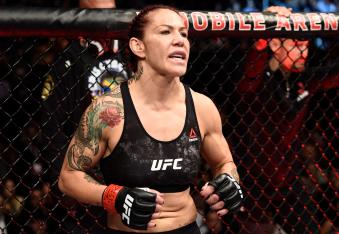 LAS VEGAS, NV - DECEMBER 30:  Cris Cyborg of Brazil prepares to face Holly Holm in their women's featherweight bout during the UFC 219 event inside T-Mobile Arena on December 30, 2017 in Las Vegas, Nevada. (Photo by Jeff Bottari/Zuffa LLC via Getty Images)