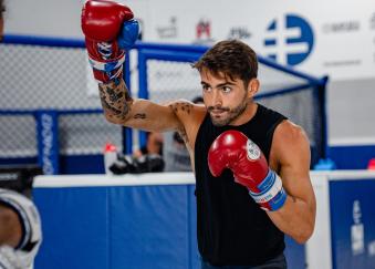 Randy Costa trains at Sanford MMA in Deerfield Beach, Florida on June 30, 2021. (Photo by Zac Pacleb) 