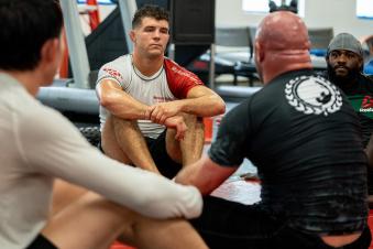Al Iaquinta prepares for his lightweight bout against Bobby Green at UFC 268: Usman vs Covington 2 at Serra Brazilian Jiu-Jitsu in Long Island, New York. (Photo by McKenzie Pavacich/Zuffa LLC)