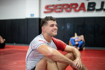 Al Iaquinta prepares for his lightweight bout against Bobby Green at UFC 268: Usman vs Covington 2 at Serra Brazilian Jiu-Jitsu in Long Island, New York. (Photo by McKenzie Pavacich/Zuffa LLC)