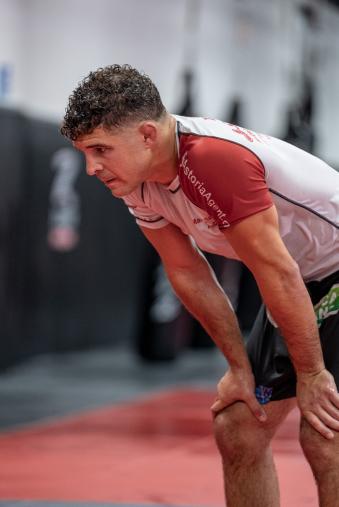 Al Iaquinta prepares for his lightweight bout against Bobby Green at UFC 268: Usman vs Covington 2 at Serra Brazilian Jiu-Jitsu in Long Island, New York. (Photo by McKenzie Pavacich/Zuffa LLC)