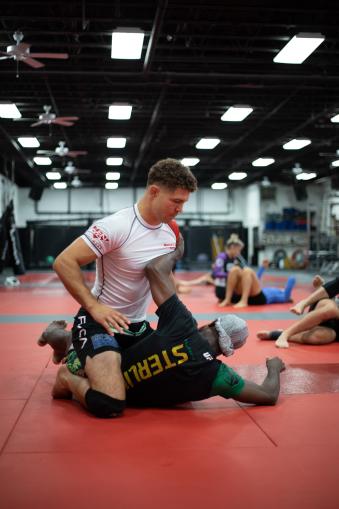 Al Iaquinta prepares for his lightweight bout against Bobby Green at UFC 268: Usman vs Covington 2 at Serra Brazilian Jiu-Jitsu in Long Island, New York. (Photo by McKenzie Pavacich/Zuffa LLC)