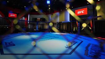 A general view of the Octagon prior to the UFC Fight Night event at UFC APEX on April 30, 2022 in Las Vegas, Nevada. (Photo by Chris Unger/Zuffa LLC)