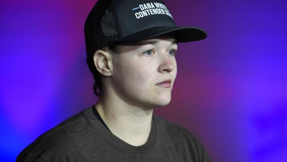 Cory McKenna prepares to fight Vanessa Demopoulos in a strawweight fight during week two of Dana White's Contender Series season four at UFC APEX on August 11, 2020 in Las Vegas, Nevada. (Photo by Chris Unger/DWCS LLC/Zuffa LLC)