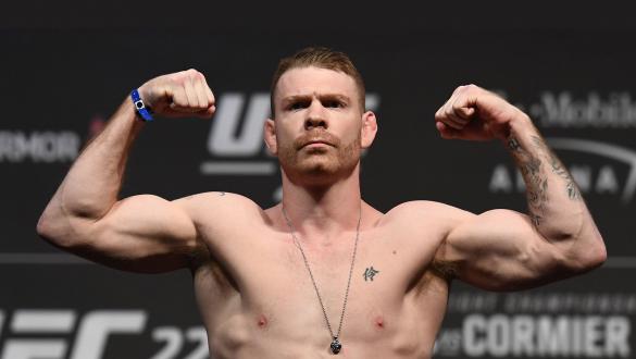 Paul Felder poses on the scale during the UFC 226 weigh-in inside T-Mobile Arena on July 6, 2018 in Las Vegas, Nevada. (Photo by Josh Hedges/Zuffa LLC)