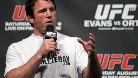Chael Sonnen interacts with the fans at the UFC Fight Club Q&A before the UFC 133 Weigh-in.