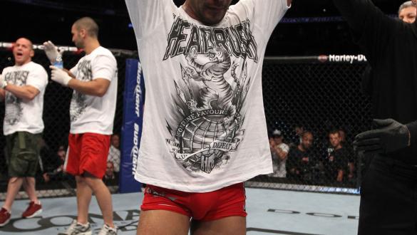 UFC 133: Ivan Menjivar celebrates his win.
