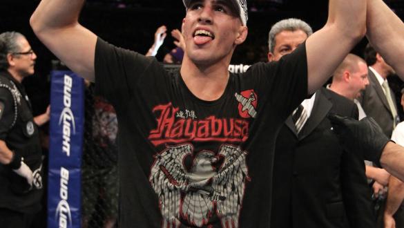 UFC 133: Rory MacDonald celebrates his win.