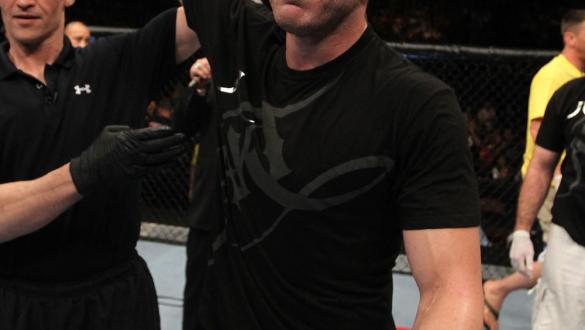 UFC 133: Brian Ebersole celebrates his win.
