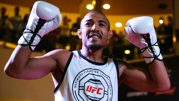 BRASILIA, BRAZIL - MAY 31: UFC featherweight champion Jose Aldo of Brazil holds an open training session at Barra Shopping on May 31, 2017 in Rio de Janeiro, Brazil. (Photo by Buda Mendes/Zuffa LLC/Zuffa LLC via Getty Images)