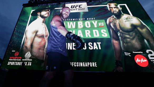 SINGAPORE - JUNE 20: Donald Cerrone of United States participates in the UFC Fight Night Open Workout at OCBC Square on June 20, 2018 in Singapore. (Photo by Suhaimi Abdullah - Zuffa LLC/Zuffa LLC)