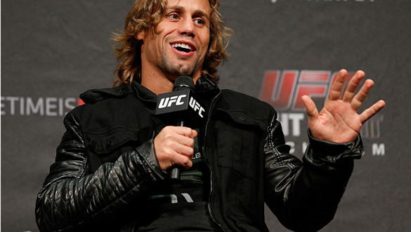 STOCKHOLM, SWEDEN - JANUARY 23:  Urijah Faber interacts with fans during a Q&A session before UFC Fight Night Weigh-ins at the Hovet Arena on January 23, 2015 in Stockholm, Sweden. (Photo by Josh Hedges/Zuffa LLC/Zuffa LLC via Getty Images)
