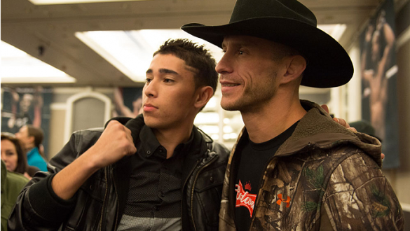 LAS VEGAS, NEVADA - JANUARY 01:  Donald Cerrone takes a picture with a fan during the UFC 182 Media Day at the MGM Grand Hotel and Casino on January 1, 2015 in Las Vegas, Nevada. (Photo by Brandon Magnus/Zuffa LLC/Zuffa LLC via Getty Images)
