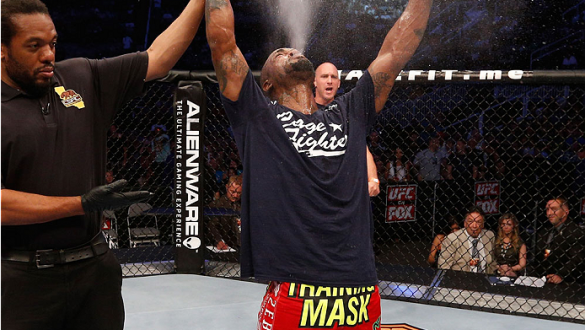 SAN JOSE, CA - JULY 26:  Bobby Green celebrates after his split-decision victory over Josh Thomson in their lightweight bout during the UFC Fight Night event at SAP Center on July 26, 2014 in San Jose, California.  (Photo by Josh Hedges/Zuffa LLC/Zuffa LL