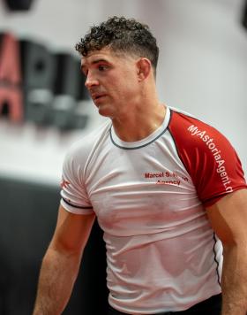 Al Iaquinta prepares for his lightweight bout against Bobby Green at UFC 268: Usman vs Covington 2 at Serra Brazilian Jiu-Jitsu in Long Island, New York. (Photo by McKenzie Pavacich/Zuffa LLC)
