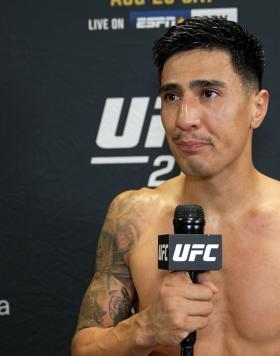 UFC Featherweight Luis Saldana Reacts With UFC.com After His Split Draw With Sean Woodson At UFC 278: Usman vs Edwards 2 on August 20, 2022