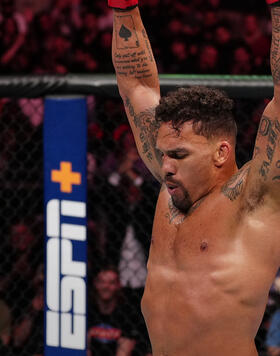 Eryk Anders reacts after his TKO victory over Kyle Daukaus in a middleweight fight during the UFC Fight Night event at Amway Center on December 03, 2022 in Orlando, Florida. (Photo by Jeff Bottari/Zuffa LLC)