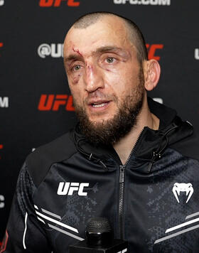 Welterweight Muslim Salikhov Reacts With UFC.com After His Split Decision Victory Over Santiago Ponzinibbio At UFC Denver on July 13, 2024