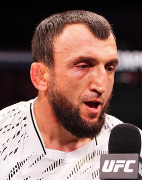 Muslim Salikhov of Russia is interviewed after his KO victory over Song Kenan of China in their welterweight fight during the UFC Fight Night event at Galaxy Arena on November 23, 2024 in Macau, China. (Photo by Jeff Bottari/Zuffa LLC)