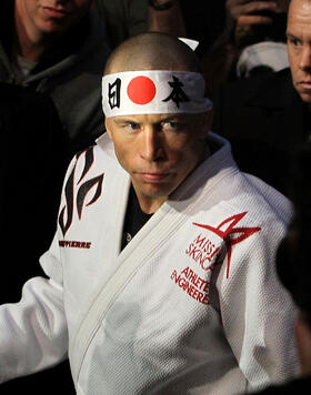Georges St-Pierre makes his way to the octagon for his fight against Josh Koscheck during their Welterweight Title bout during UFC 124 at the Centre Bell on December 11, 2010 in Montreal, Quebec, Canada. (Photo by Josh Hedges/Zuffa LLC)