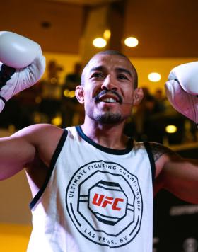 BRASILIA, BRAZIL - MAY 31: UFC featherweight champion Jose Aldo of Brazil holds an open training session at Barra Shopping on May 31, 2017 in Rio de Janeiro, Brazil. (Photo by Buda Mendes/Zuffa LLC/Zuffa LLC via Getty Images)