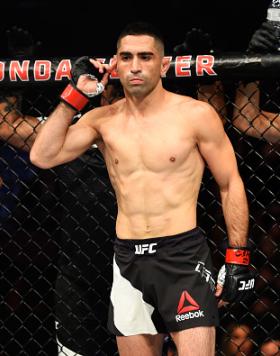 ANAHEIM, CA - JULY 29:  Ricardo Lamas prepares to fight Jason Knight in their featherweight bout during the UFC 214 event at Honda Center on July 29, 2017 in Anaheim, California.  (Photo by Josh Hedges/Zuffa LLC/Zuffa LLC via Getty Images)