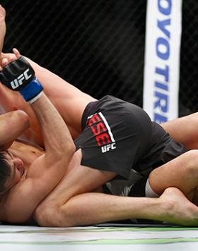 LONDON, ENGLAND - FEBRUARY 27: Tom Breese of England in action as he beats Keita Nakamura of Japan during the Welterweight Bout of the UFC Fight Night at The O2 Arena on February 27, 2016 in London, England. (Photo by Christopher Lee/Getty Images)