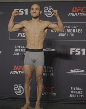 Marlon Moraes weighs-in before UFC Fight Night Utica.