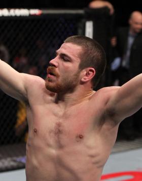 NASHVILLE, TN - JANUARY 20:  Jim Miller celebrates after defeating Melvin Guillard by submission during the UFC on FX event at Bridgestone Arena on January 20, 2012 in Nashville, Tennessee.  (Photo by Josh Hedges/Zuffa LLC/Zuffa LLC via Getty Images)