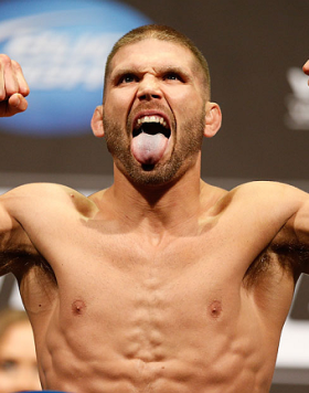 LAS VEGAS, NV - MAY 24:   Jeremy Stephens weighs in during the UFC 160 weigh-in at the MGM Grand Garden Arena on May 24, 2013 in Las Vegas, Nevada.  (Photo by Josh Hedges/Zuffa LLC/Zuffa LLC via Getty Images)