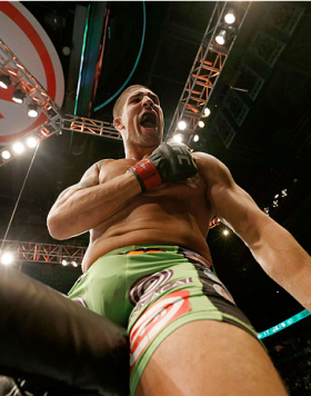 TORONTO, CANADA - SEPTEMBER 21:  Brendan Schaub celebrates after defeating Matt Mitrione (not pictured) in their UFC heavyweight bout at the Air Canada Center on September 21, 2013 in Toronto, Ontario, Canada. (Photo by Josh Hedges/Zuffa LLC/Zuffa LLC via