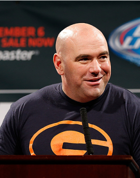 LAS VEGAS, NV - SEPTEMBER 26: UFC President Dana White interacts with media and fans during the UFC 181 press conference at the MGM Grand Conference Center on September 26, 2014 in Las Vegas, Nevada. (Photo by Josh Hedges/Zuffa LLC/Zuffa LLC via Getty Ima