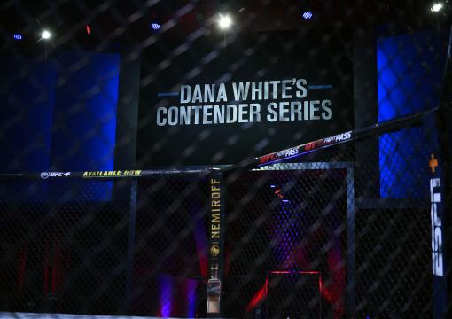 A general view of the Octagon prior to Dana White's Contender Series season four, week nine at UFC APEX on November 10, 2020 in Las Vegas, Nevada. (Photo by Chris Unger/DWCS LLC/Zuffa LLC)