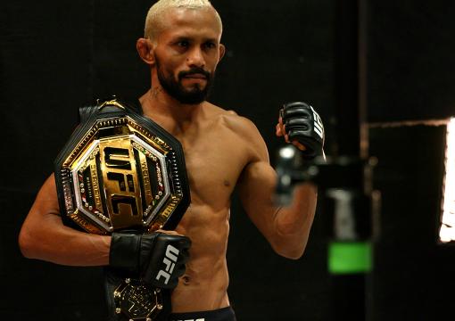 Deiveson Figueiredo Poses With Flyweight Championship Belt