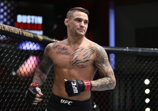Dustin Poirier prepares to fight Dan Hooker of New Zealand in their lightweight fight during the UFC Fight Night event at UFC APEX on June 27, 2020 in Las Vegas, Nevada. (Photo by Chris Unger/Zuffa LLC)